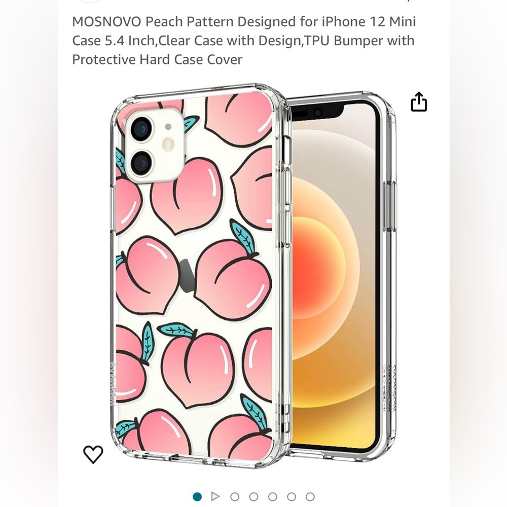 🍑 Peach patterned design case for iPhone 12 mini